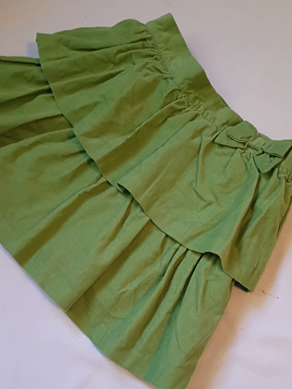 NWT Janie And Jack Green Corduroy Layered Skirt